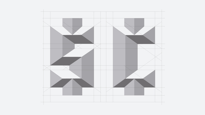 Font design by Philippe nicolas #prismatic font #Vernacular #typeface #type design #drawn lettering #alphabet #grid #construction #layout #g