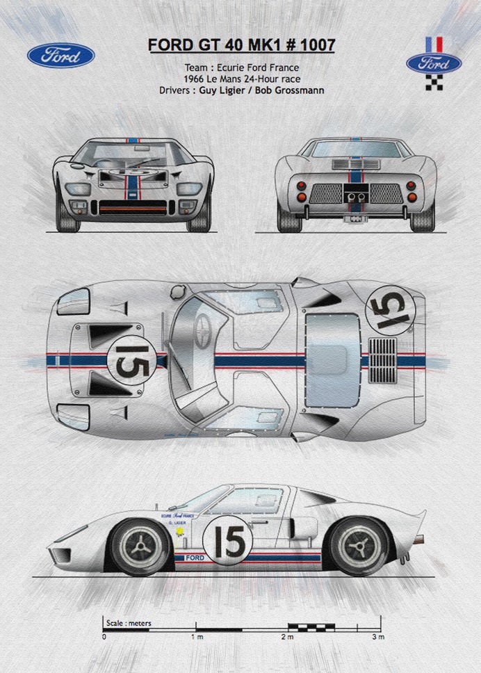 Drop A Gear - Racing Car blueprint Posters