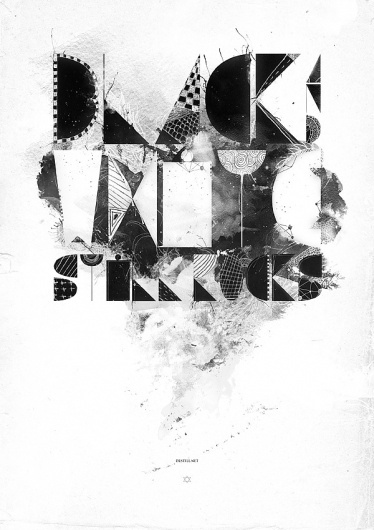 Black & White Still Rocks #illustration #blackwhite #typography
