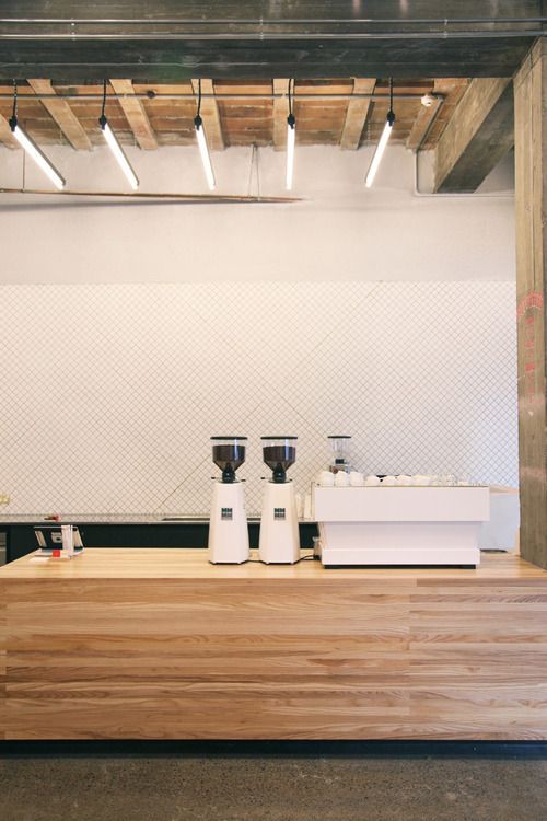 Cafe inspiration - Timber, vivid white and deep olive flooring