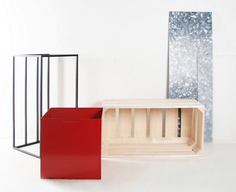 Nonsystem furniture by Su Jung-Cheng #milk #industrial #crate #shelving