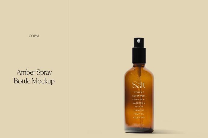 Amber Spray Bottle Mockup