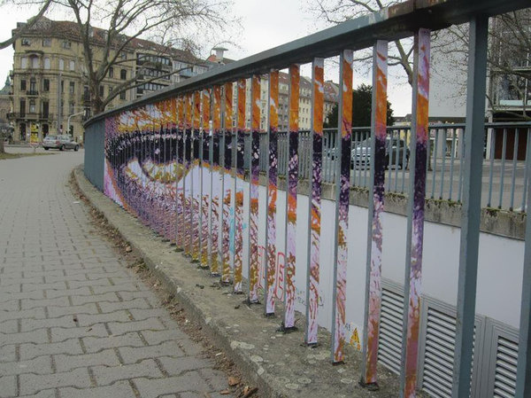 CJWHO ™ (Hidden Railing Street Art That Can Only Be Seen...) #hidden #design #germany #illustration #art #street
