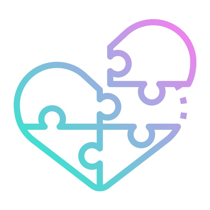 See more icon inspiration related to love and romance, Jigsaw, puzzle pieces, heart shaped, creativity, gaming, puzzle, heart and love on Flaticon.