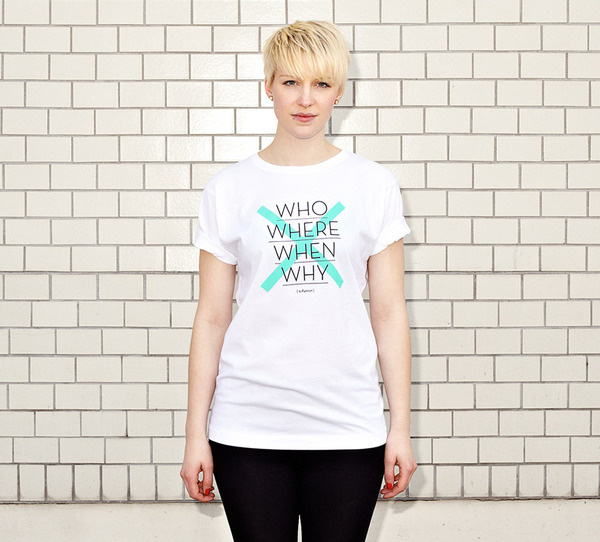 NATRI - CROSS TYPE - white t-shirt - women: who, where, when, why - whatever #modern #print #design #shirt #minimal #fashion #type #typography