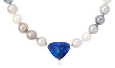 Philippe Pfeiffer Tanzanite-South Sea Cultured Pearl Necklace