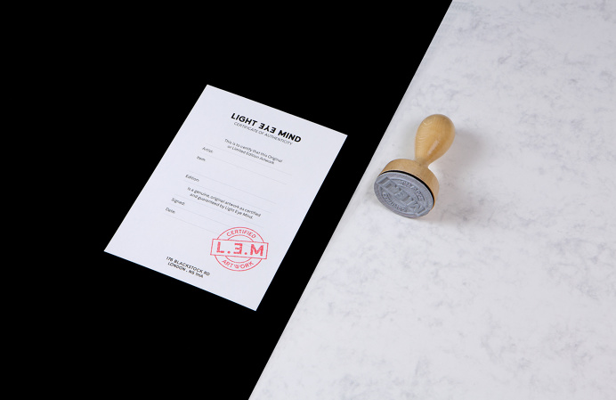 All Works Co. Light Eye Mind Identity #identity #print #lighteyemind #allworksco #graphicdesign #london #logo #minimal #art #gallery