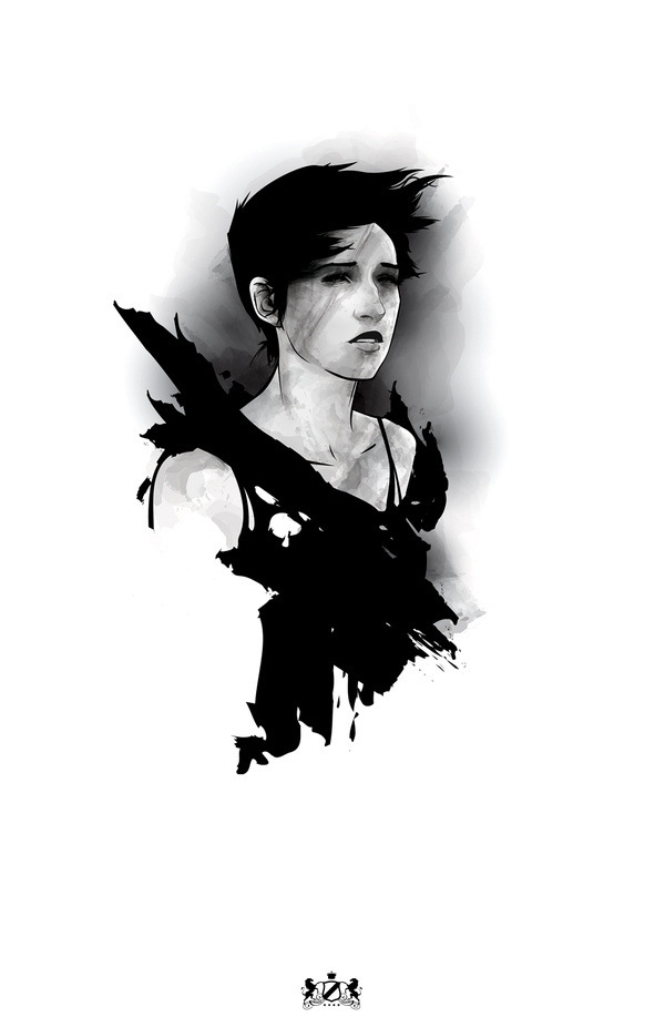 La Belle de la Nuit by novenarik on deviantART #destressed #vector #white #girl #black #and