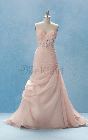 A-Line Gerüschtes Keine Taille Romantisches Brautkleid mit Mehrschichtigen Rüsche