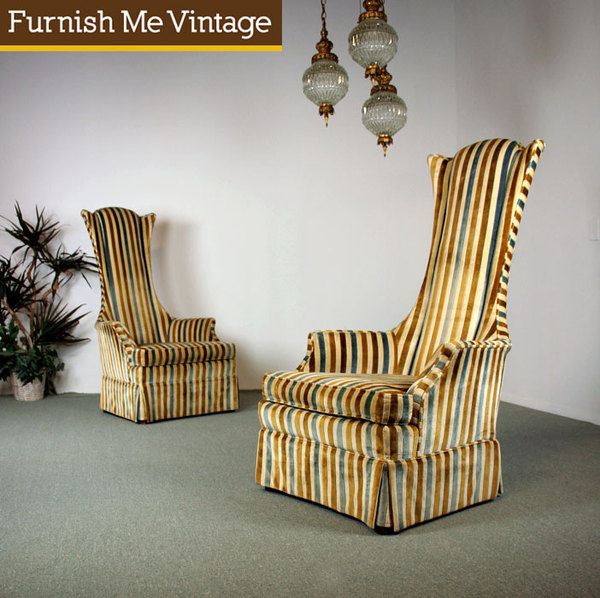 2 High Back Retro King Arms Chairs #chair #design #danish #furniture #deisgn