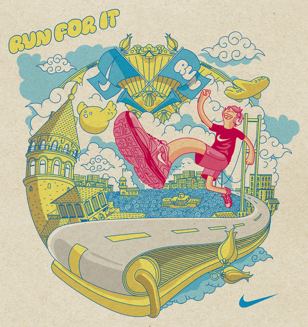Nike "run for it" campaign illustration on Behance #run #http #camp #it #wwwbehancenetgallerynike #for