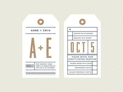 Anne + Erik Wedding - RSVP Card #stamp #tag #wedding