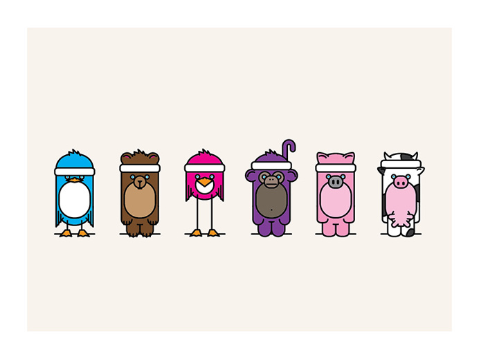 animals, headband gang, color