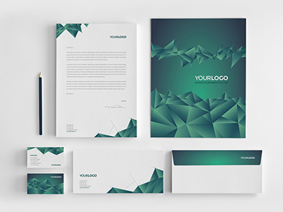 Green Galaxy Stationery Download here: http://graphicriver.net/item/green-galaxy-stationery/8177390?ref=abradesign #modern #simple #minimal #gradient #stationery #science #green