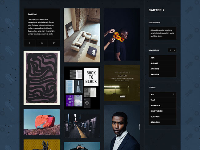 Carter : Free Customizable Tumblr Theme