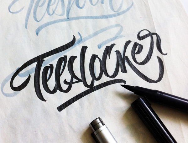 Calligraphi.ca — Sketching a t shirt lettering. Tombow dual brush pen, Copic multiliner — Sergey Shapiro #type