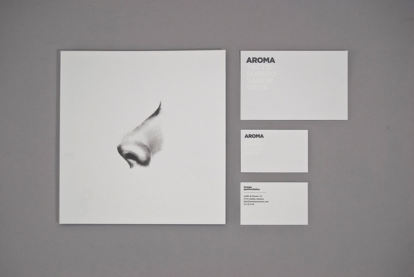 Aroma (Gastronomic Lounge) on the Behance Network #white #nose #gotham #card #menu #design #black #ubi #illustration #minimal