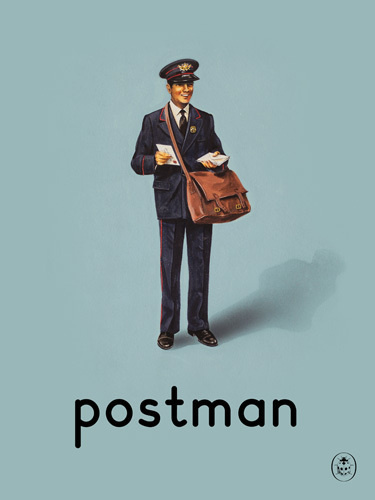 postman Art Print by Ladybird Books Easyart.com #print #design #retro #artprints #vintage #art #bookcover