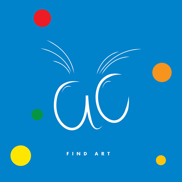 Isaac Villanueva "Find Art" #flat #glasses #picasso #simple #illustration #cartoon #art #blue #plain #character