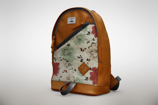 Floral bagpack mock up Free Psd. See more inspiration related to Mockup, Floral, Template, Web, Website, Bag, Mock up, Templates, Website template, Mockups, Up, Handbag, Web template, Realistic, Real, Web templates, Mock ups, Mock and Ups on Freepik.