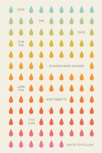 Save the Date! #invite #color #rain #raindrops #type #drops