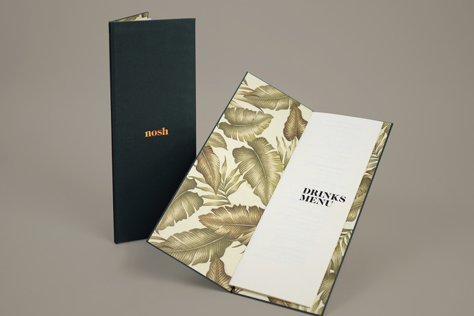 Nosh restaurant corporate design logo logotype branding identity deluxe luxury bar by Darling Visual Communications singapore mindsparkle ma