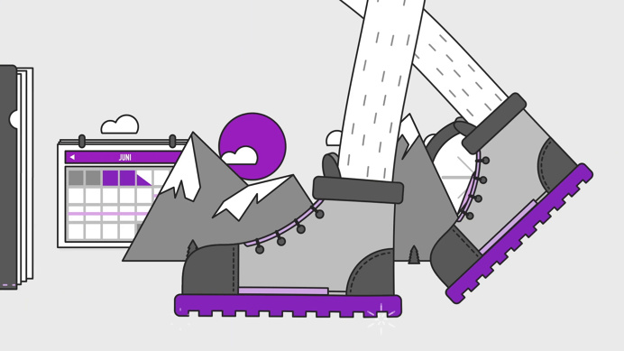 #illustration #animation #feet #boots #hairy #legs #mountains #calendar #collage #motiondesign