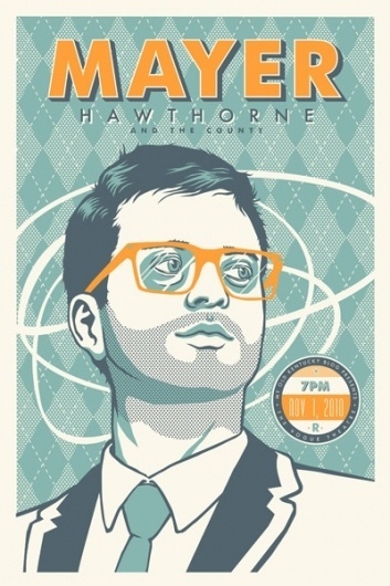MayerHawthorne-Web.jpg (JPEG Image, 400x600 pixels) #glasses #gig #print #retro #screen #atomic #portrait #poster #musician