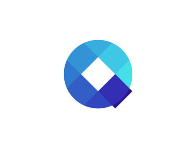 Q circle square chinese coin coinage money logo design symbol by alex tass