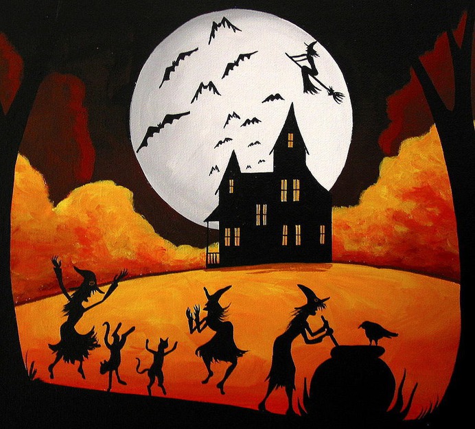 beginner easy halloween paintings & paint by numbers #painting