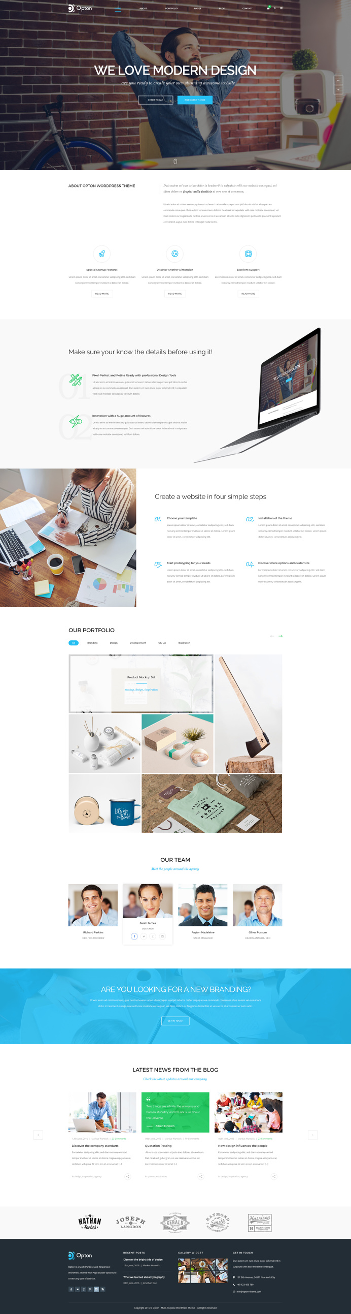 Opton – Multi-Purpose template offers more than 100 different pages and shortcodes to build a creative website for any purpose.