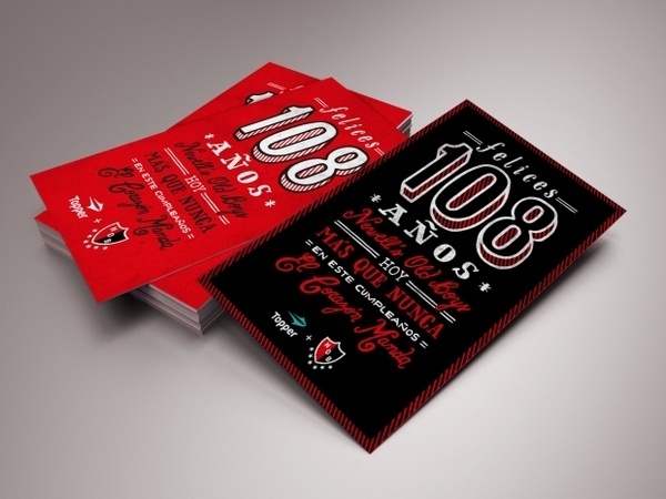 Newell's Old Boys Postcard #red #black #newells #football #postcard #typography