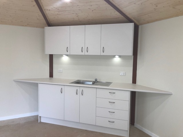 Yurt interior kitchenette