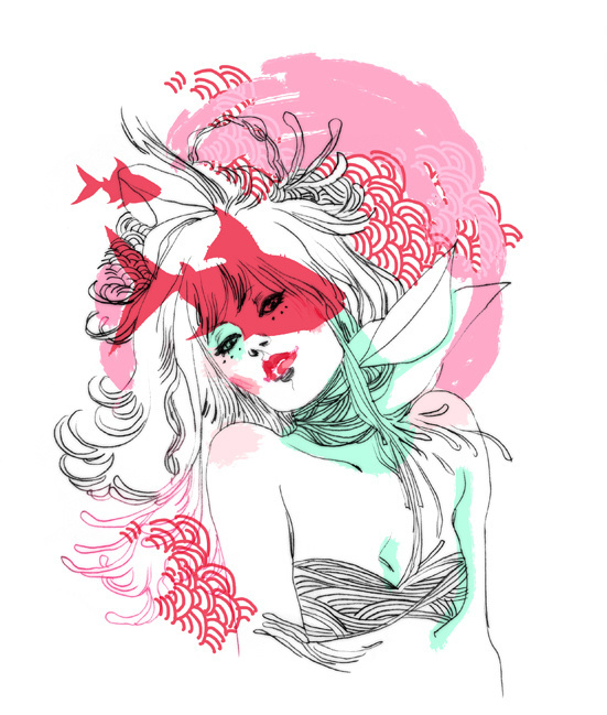 Flower Women #pink #illustration #sauvage #marguerite