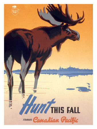 Canadian Pacific Hunt Big Game Poster #illustration #vintage #poster #travel #canadiana