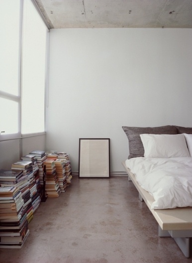 Stripped Ease - Slideshows - Dwell #interior #design #books #bedroom #bed