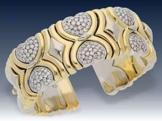 Armreif: sehr wertvolle Brillantspange von Bvlgari mit Zertifikat, Bvlgari Servicepapieren und Originaletui, NP ca.25.000$