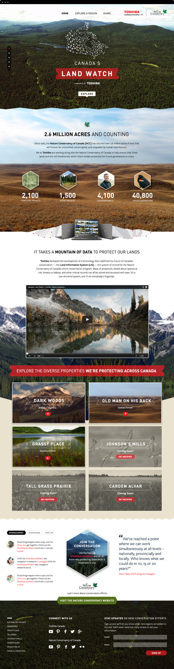 Land Watch - I love the border transitions from section to section. #website #layout #sections #panels