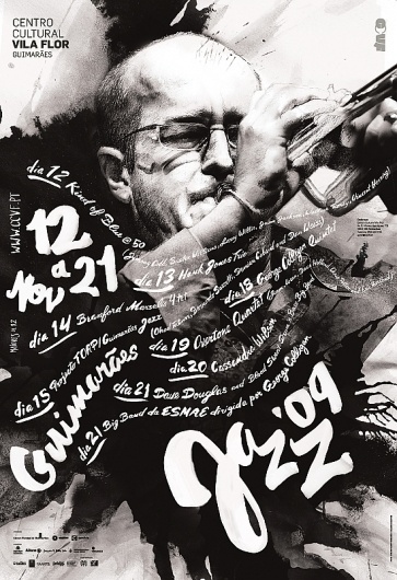 1106691255619415.jpg (549×800) #festival #jazz #monotone #painted #paint #handmade #poster #typography