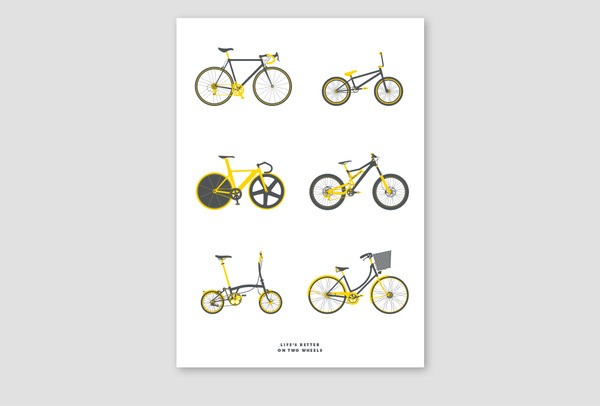 Life's better on two wheels by Tim George #bikes #illustration #design #graphic