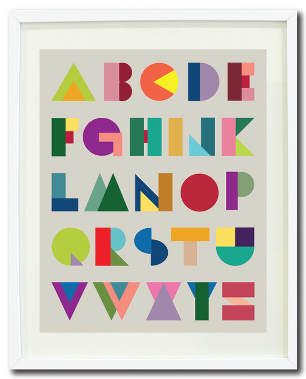 geometric alphabet print by Gathered Nest Designs / featured on discoverpaper.com #alphabet #geometric