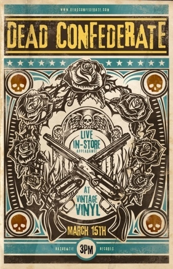 Art & Design Inspiration Fix for October 28th 2011 #rose #gig #illustration #guns #vintage #poster #skulls #music #band