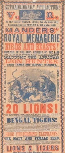 Flyer Goodness: Vintage Circus Posters and flyers from the Leeds Playbill Archive #circus #letterpress #vintage #poster