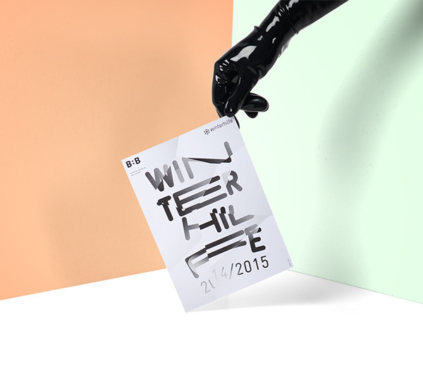 WINTERHILFE EXHIBITION POSTER on Behance BY ORFEO LANZ ORFEOLANZ.CH #lanz #blackwhite #white #winterhilfe #flyer #design #graphic #black #poster #and #orfeo