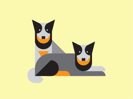 Austrailian Cattledogs by Always With Honor #icon #iconic #icondesign #picto #illustration #animal #dog #pet