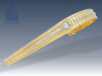 Armband: schweres und sehr hochwertiges Brillant-Armband, 2,01ct in Spitzenqualität, Mittelstein 1,05ct