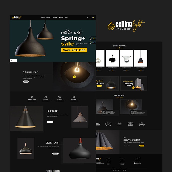 #Ceiling #Lights #Home #Decor - #Decorative #Art - #Prestashop #Responsive #Theme | #TemplateTrip #eCommerce #Website #Design #Template