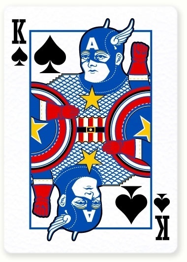 Poker Vengadores : Miguel Naranjo #design #captain #comic #miguel #illustration #poker #naranjo #avengers #america