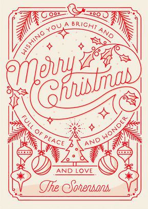 Merry Little Line Drawing Holiday Card from Minted.com