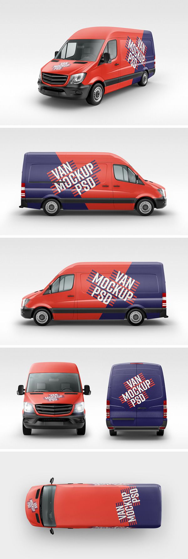 Free Van MockUp PSD – 6 Angles